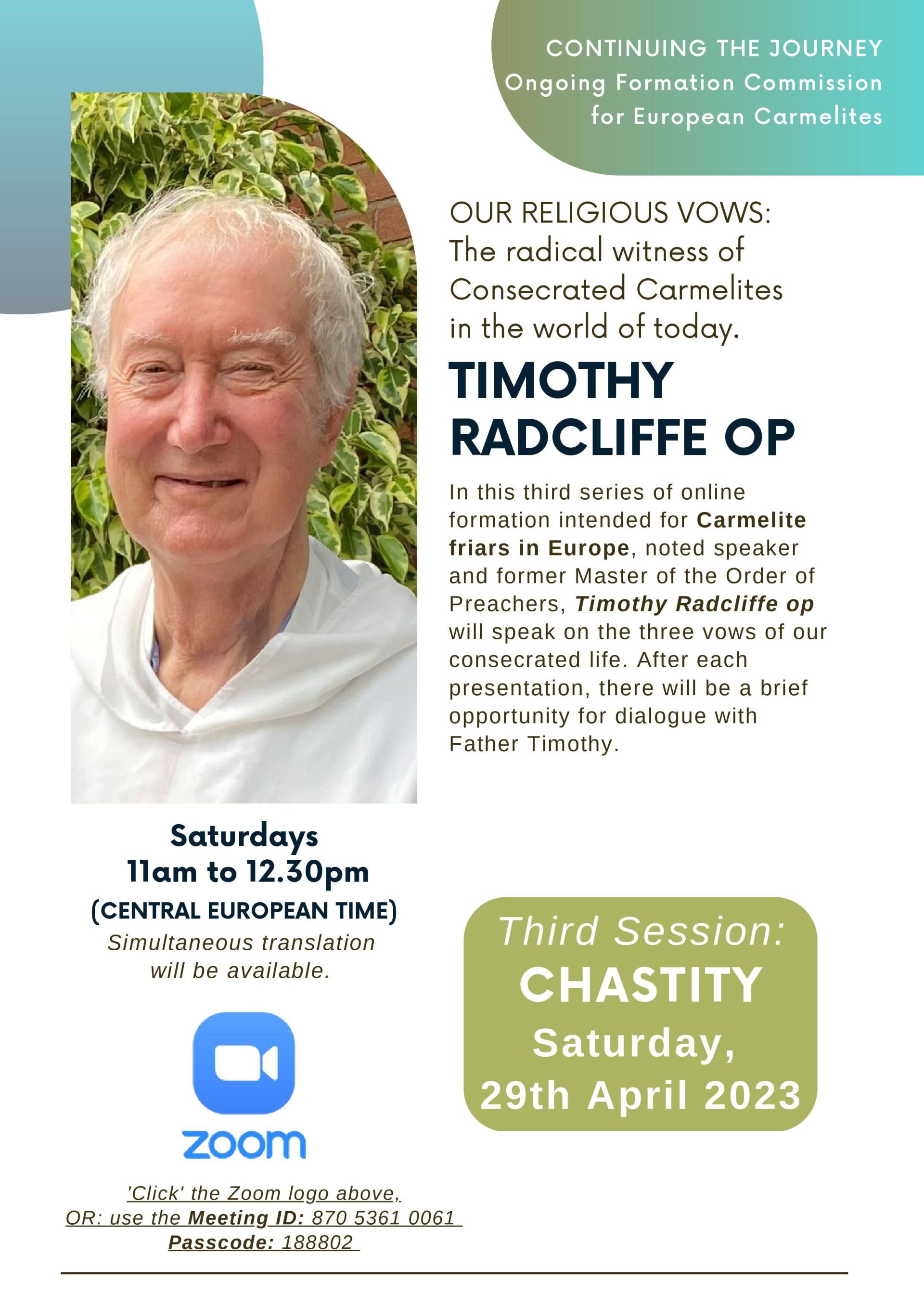 Spotkanie online z o. Timothy Radcliffe OP poświęcone ślubowi czystości